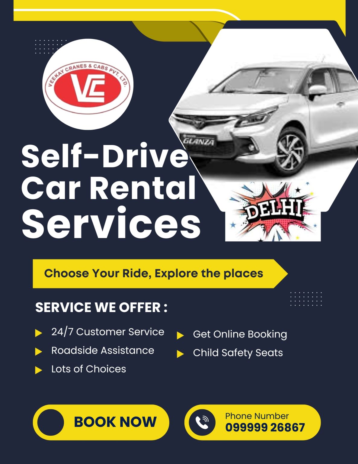 Veekay Cabs self-drive rental cars in noida is ensuring that their cars are risk-free for every traveler
