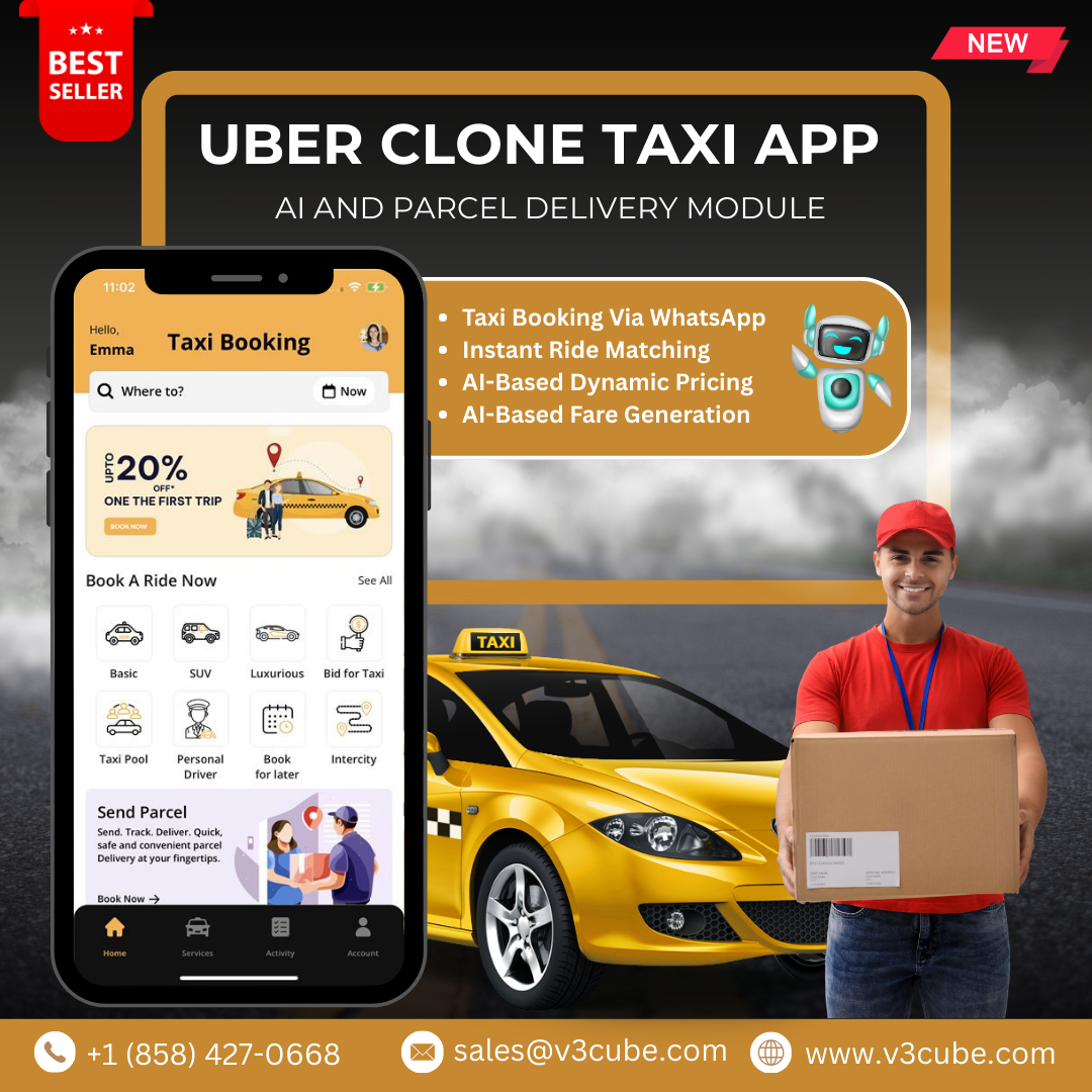 Uber Clone Taxi App with AI and Parcel delivery Module - Gallery 1